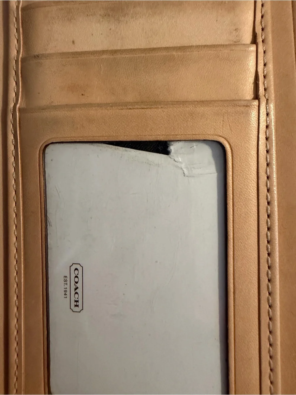 Coach Black Leather bilfold with Silver Hardware